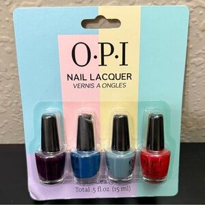 O.P.I 4pk Mini Nail Lacquer Set, NEW